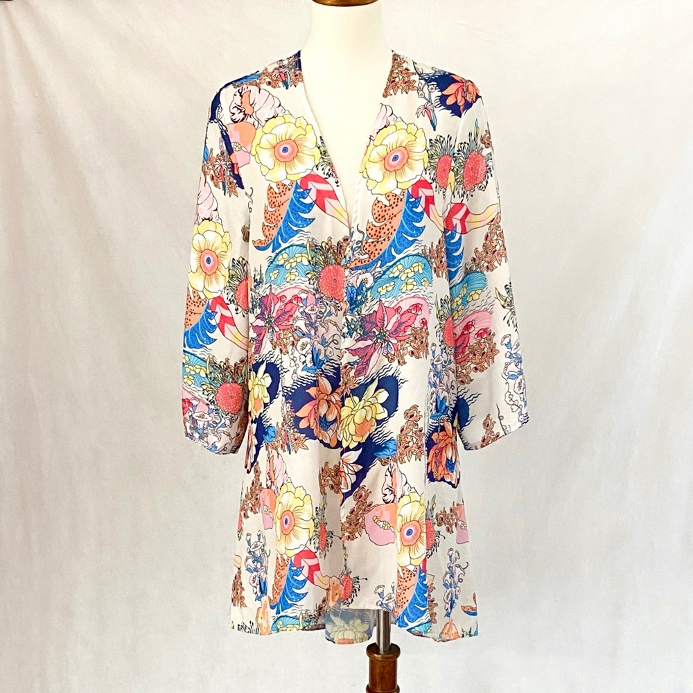 Pink Milly Bright Floral Kimono Top